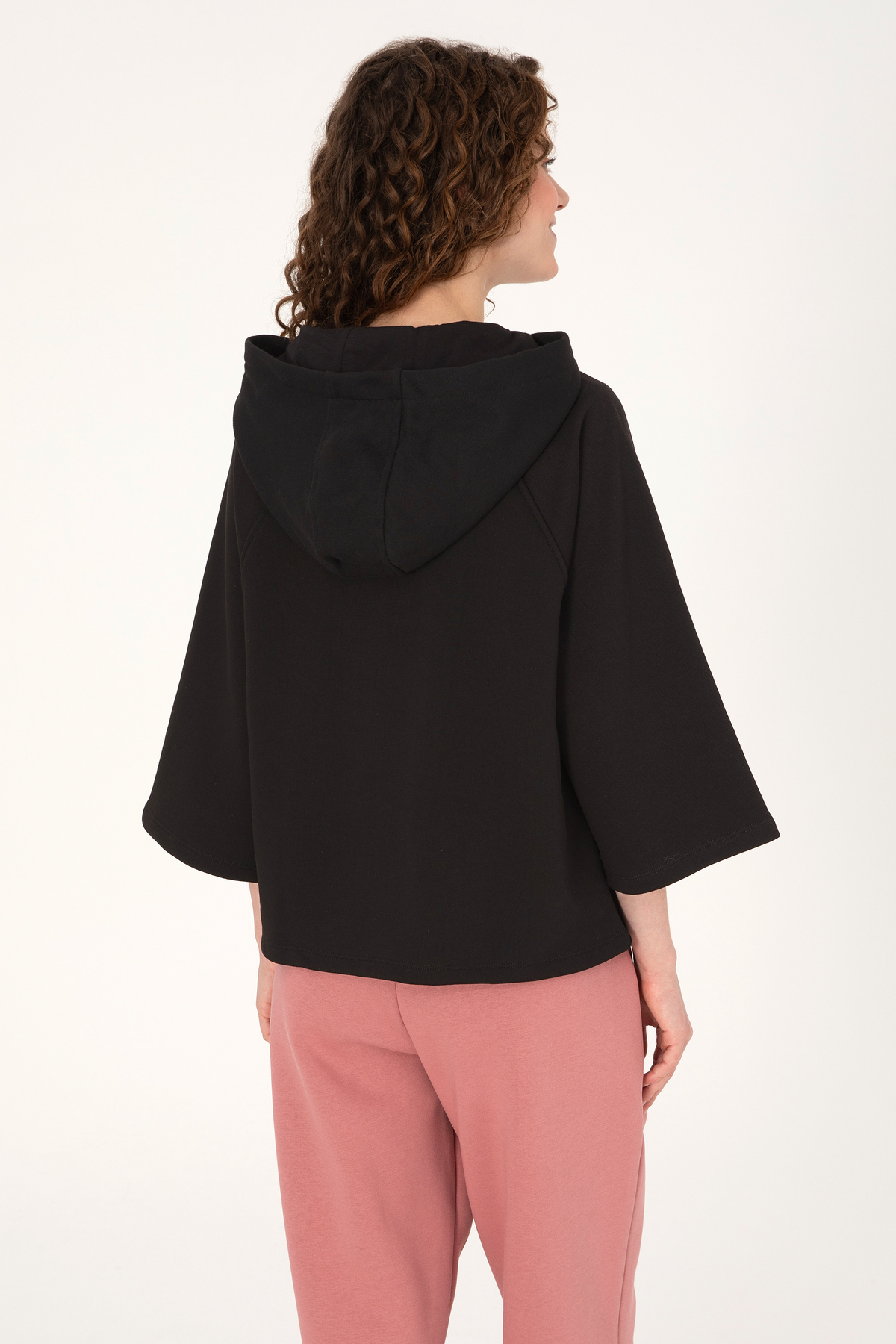 U.S. Polo Assn.  Kadın Siyah Basic Sweatshirt 50319959-VR046 - Görsel 5