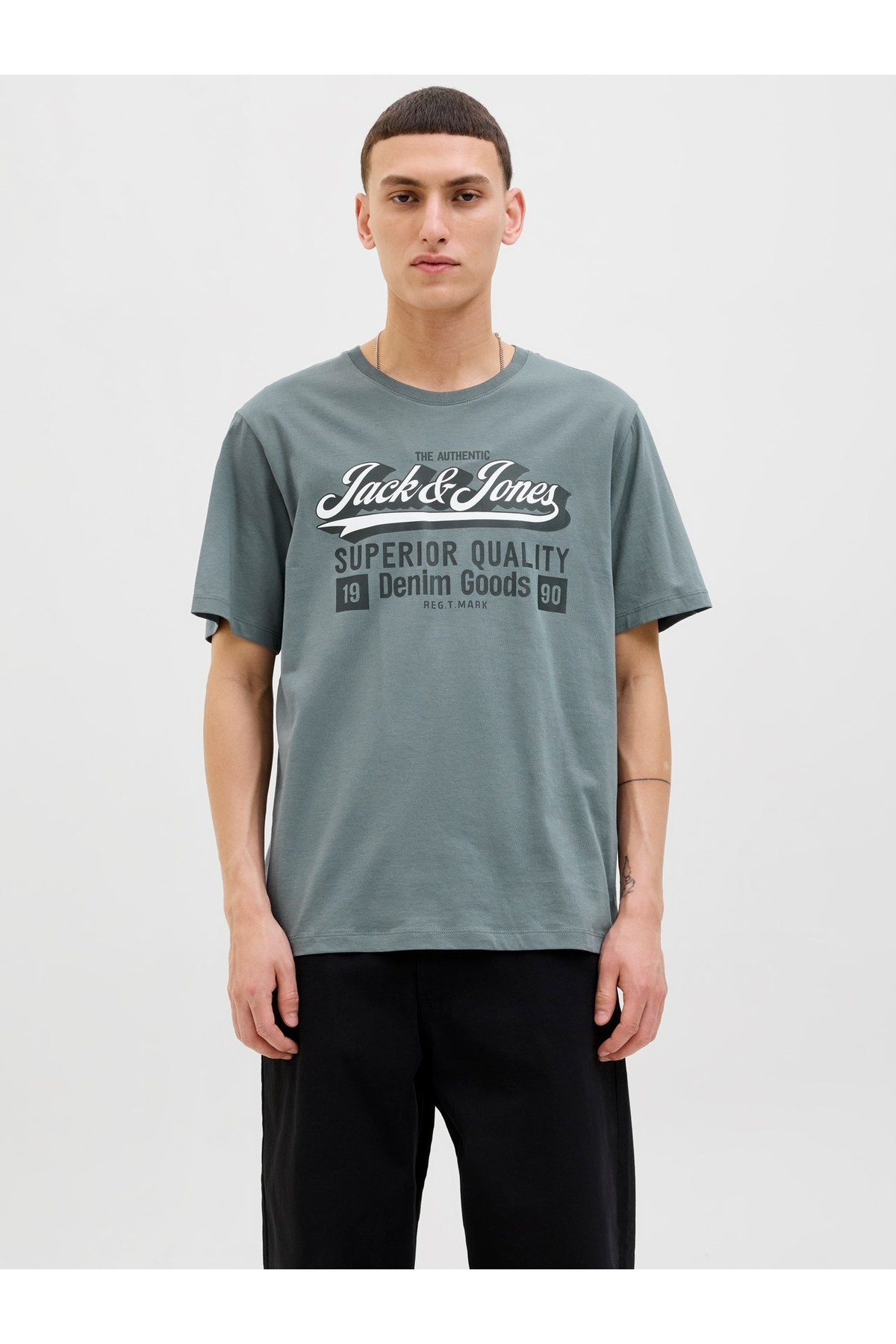 جک اند جونز تی شرت مردانه Jjelogo مدل Ss O-Neck 2 col 12279535 Stormy Weather