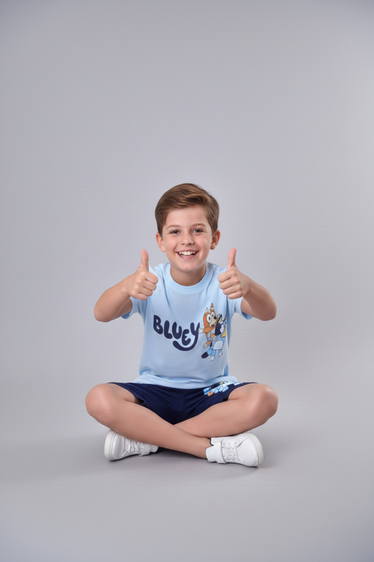 Andro Wear %100 Pamuk Çizgi Film Karakter Baskılı Yazlık Mavi Çocuk Pijama Takımı fotoğrafı 6 (önizleme)