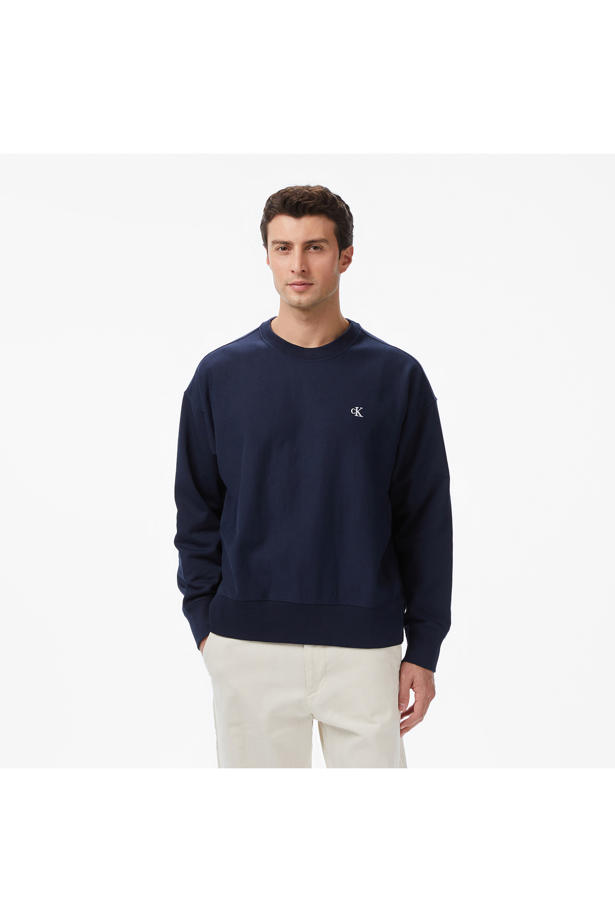 کلوین کلاین سویشرت آبی مردانه طرح مونوگرام تری پریمیوم