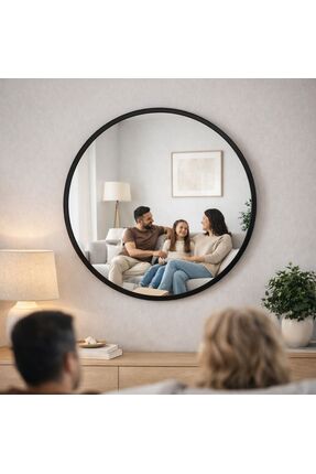 BRLDOOR Modern Dekoratif Duvar Aynası - ( %100 MDF LAKE SİYAH )