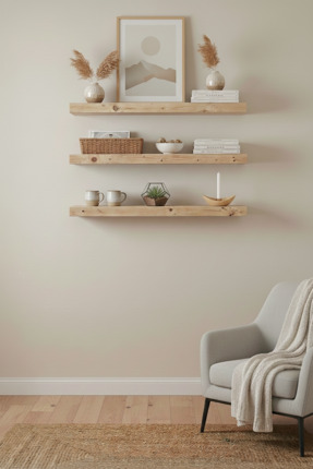 Artistic Wood Ahşap çam 3'lü Kitaplık Duvar Rafı Banyo Mutfak düzenleyici 75 ...