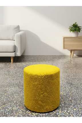 Kırçova Tekstil Dublin Etna Nil Peluş Krem Çok Amaçlı Dekoratif Pufkoltuk