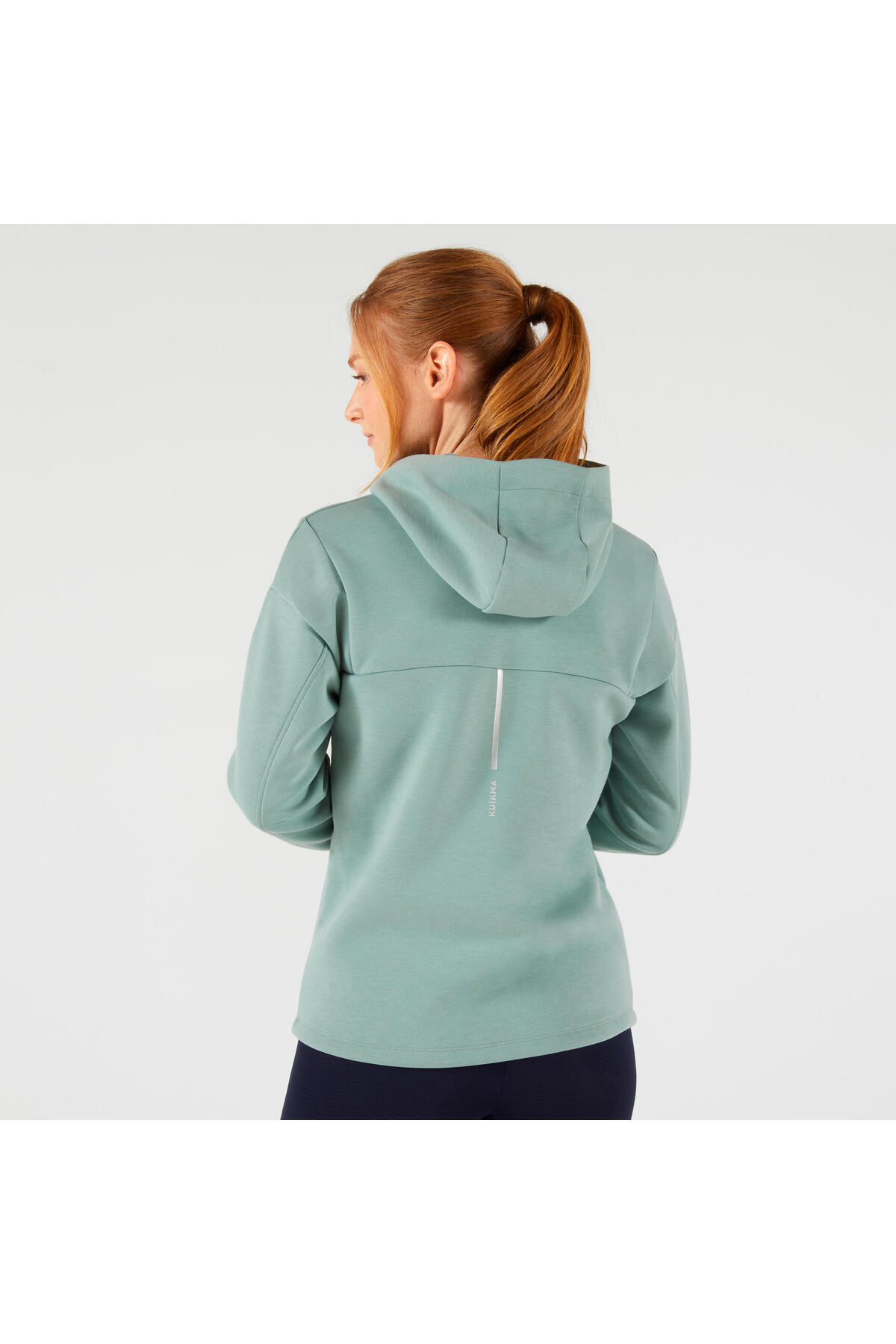 Decathlon Kuikma Kadın Kapüşonlu Tenis Sweatshirtü - Yeşil görsel 4