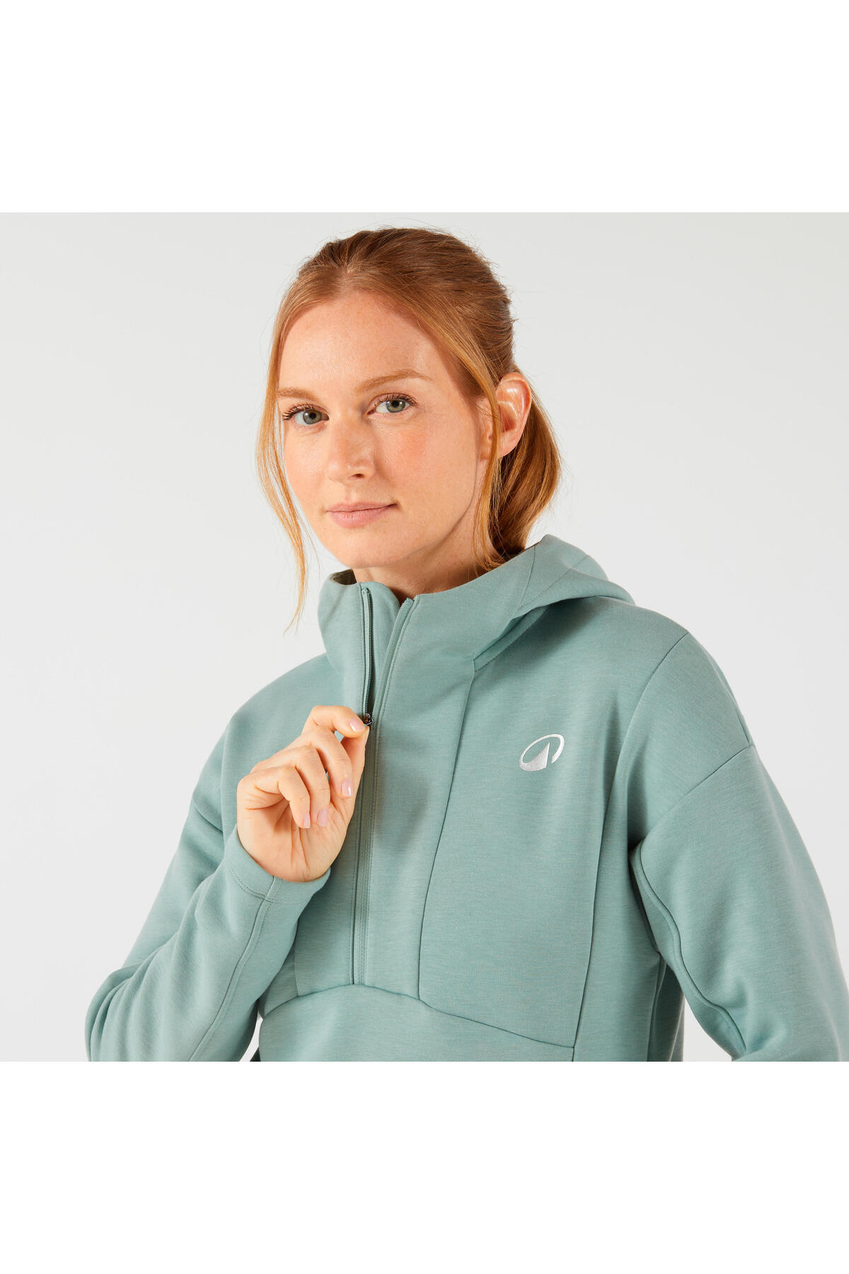 Decathlon Kuikma Kadın Kapüşonlu Tenis Sweatshirtü - Yeşil görsel 3