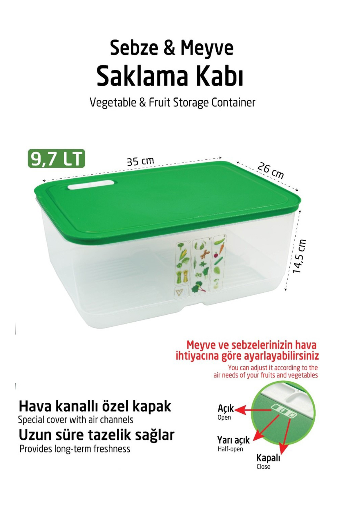 Vip Ahmet 9,7 LİTRE YEŞİLLİK SAKLAMA KABI vipahmet - Fiyatı, Yorumları