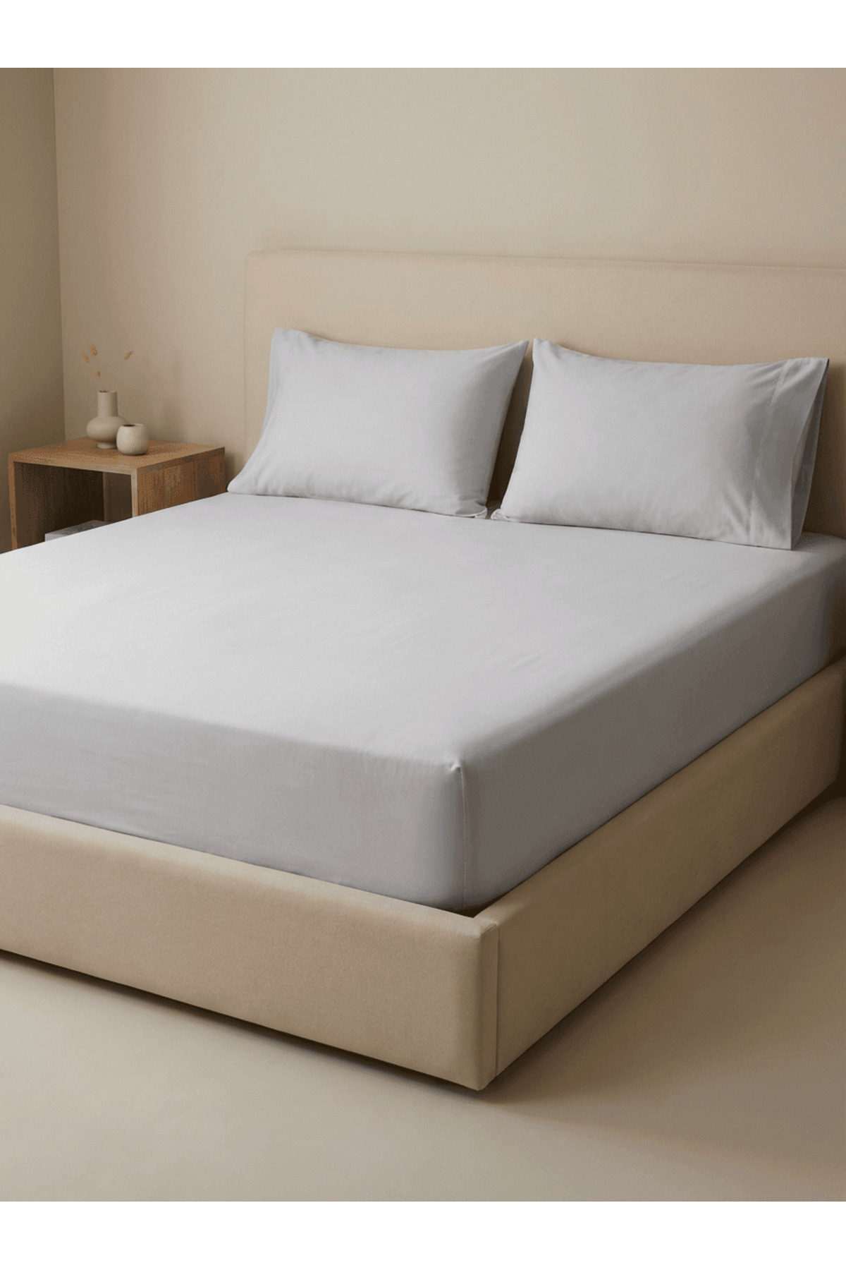 100% Cotton Elastic Combed Cotton Bed Sheet Set , Padded Single | Double