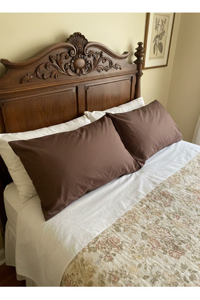 runa Acı kahve yastık kılıfı (2 adet) %100 pamuk kumaş 50-70 ölçüsü