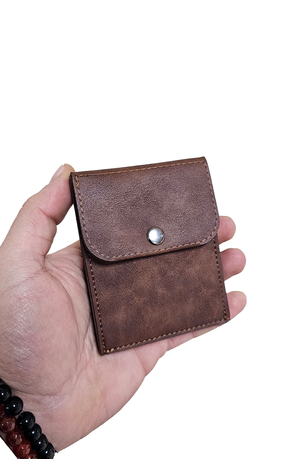 Morika Hotel & Home Textile  Süet Suni Deri Erkek Cüzdan - Kahve - Görsel 6