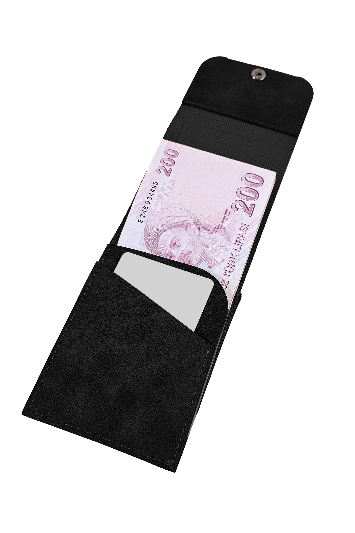 Morika Hotel & Home Textile  Süet Suni Deri Erkek Cüzdan - Siyah - Görsel 4