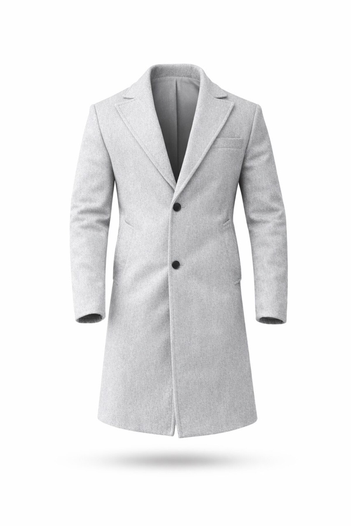 Premium Slim Fit Uzun Kaşe Kaban — خاکستری usekaban2