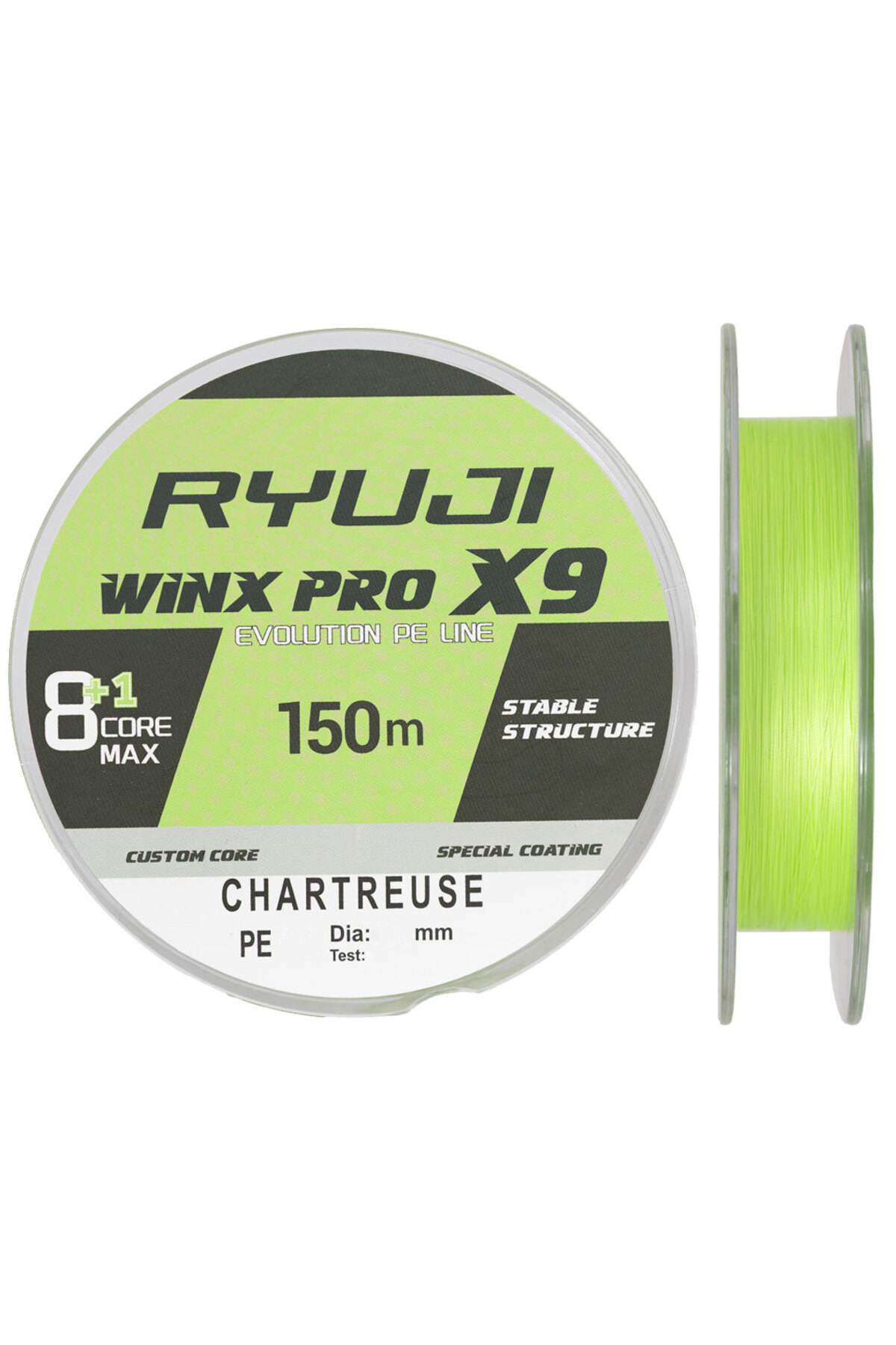 Ryuji WinX Pro X8+1 (X9) 150m Chartreuse Örgü - İp Misina 0.08mm Ryuji WinX Pro X8+1 (X9) 150m Chartreuse Örgü - İp Misina 0.08mm