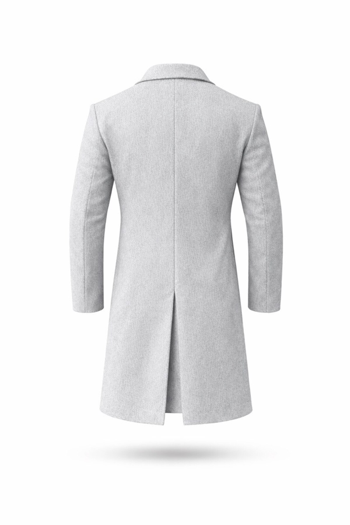 Premium Slim Fit Uzun Kaşe Kaban — خاکستری usekaban2 — تصویر 2 از 3