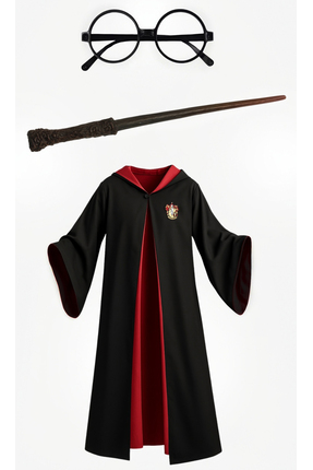 GEZEN AY Harry Potter Gryffindor Mont Kostüm Asa Gözlük 3lü Set