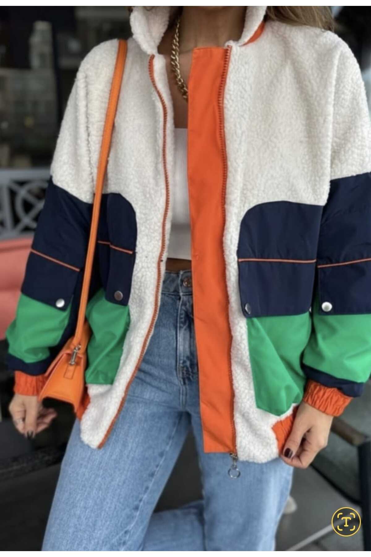 Modamistik Butik  Peluş Bomber Mont - Görsel 2