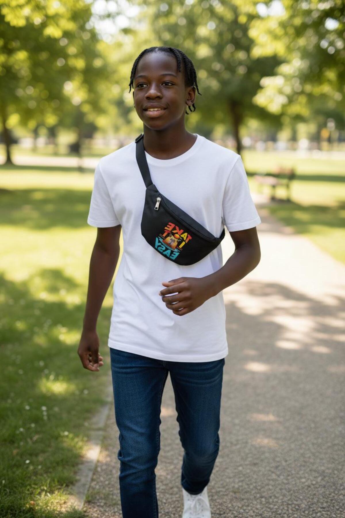 Epod  Çocuk,Genç Unisex Ayarlanabilir Bel, Omuz Çantası - Görsel 3