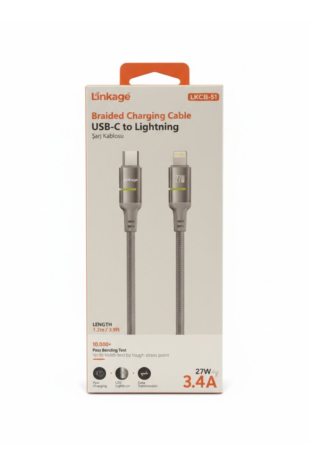 LKCB-51 USB-C to Lightning 27W Şarj Kablosu