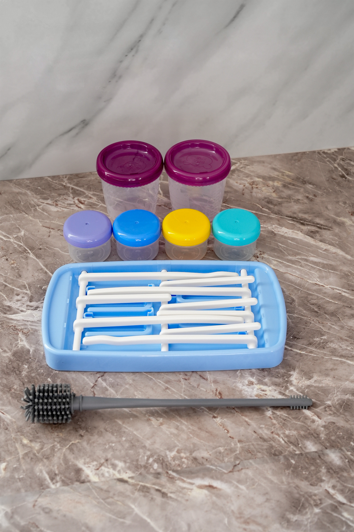 Empressco 8 Parça Süt ve Mama Saklama, Biberon Kurutucu ve Temizleme Fırçası fotoğrafı 2 (önizleme)