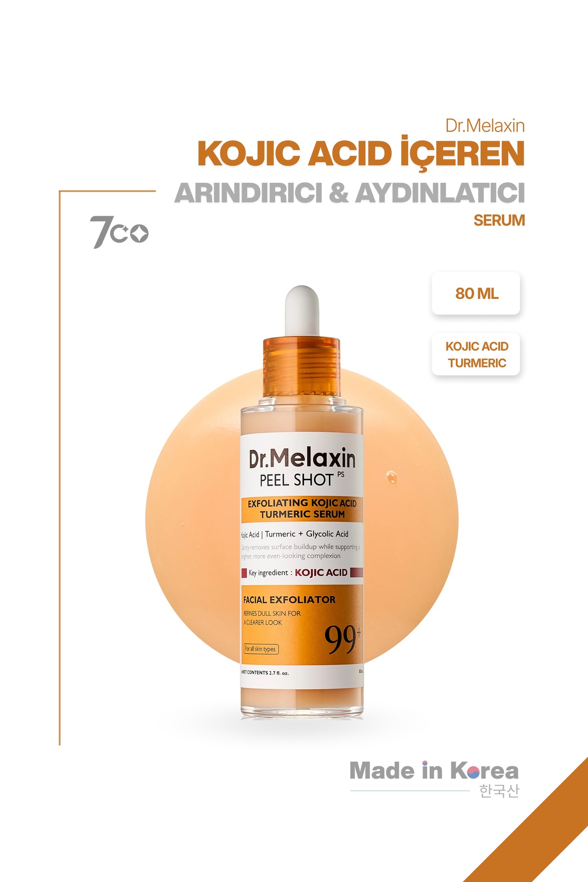 Dr.Melaxin Kojik Asit İçerikli – Arındırıcı Aydınlatıcı Bakım Serumu 80 ml — 8809886482946