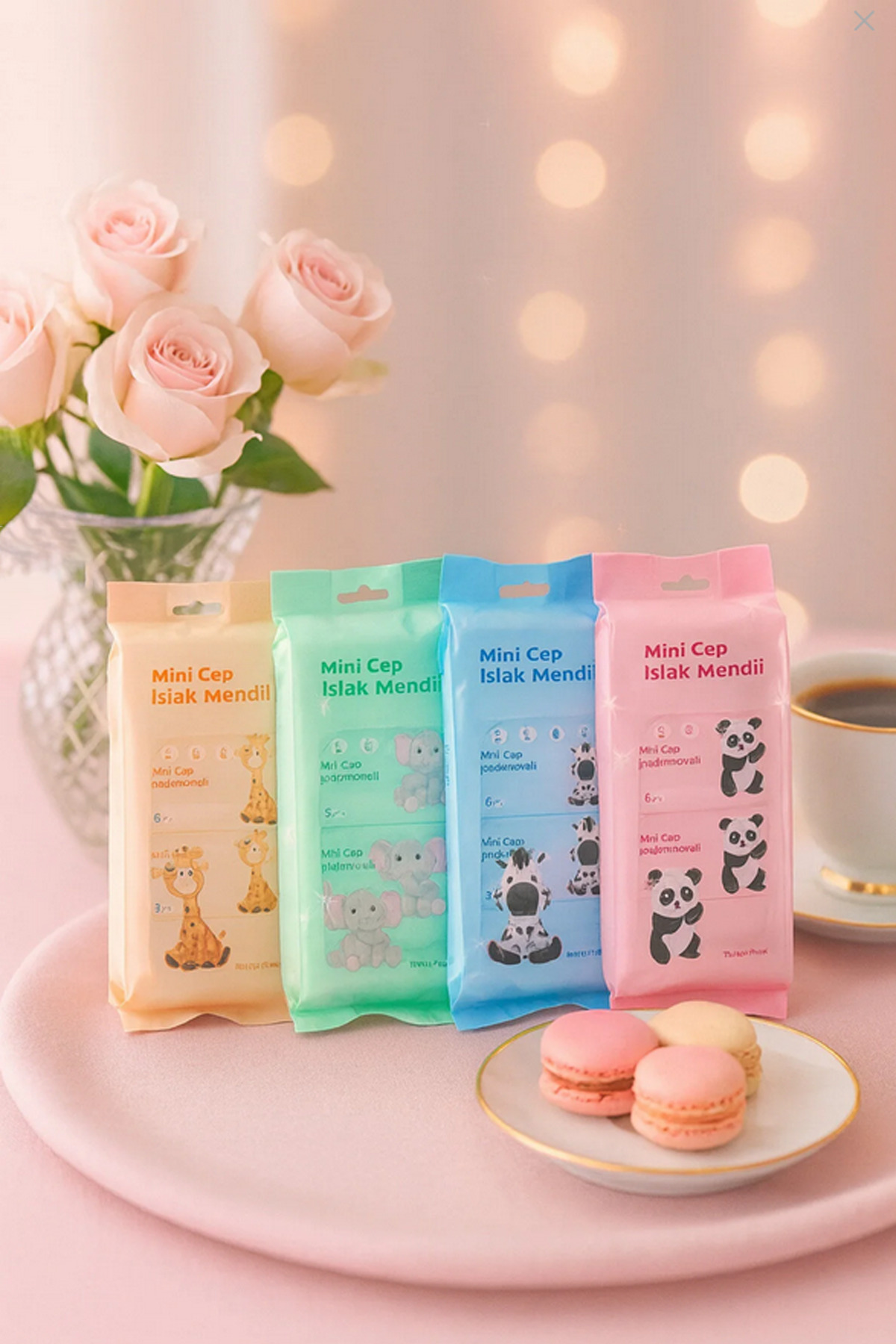 zubi Mis Kokulu 8'li Mini Islak Mendil - Evde - Okulda - Ofiste 1.Kalite Figürlu Islak Mendil fotoğrafı 3 (önizleme)