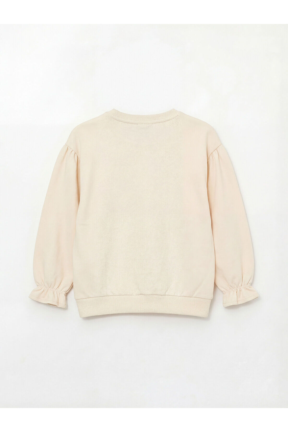 LC Waikiki Esse Collection Bej Bisiklet Yaka Çiçek Aplikeli Kız Çocuk Sweatshirt fotoğrafı 2 (önizleme)