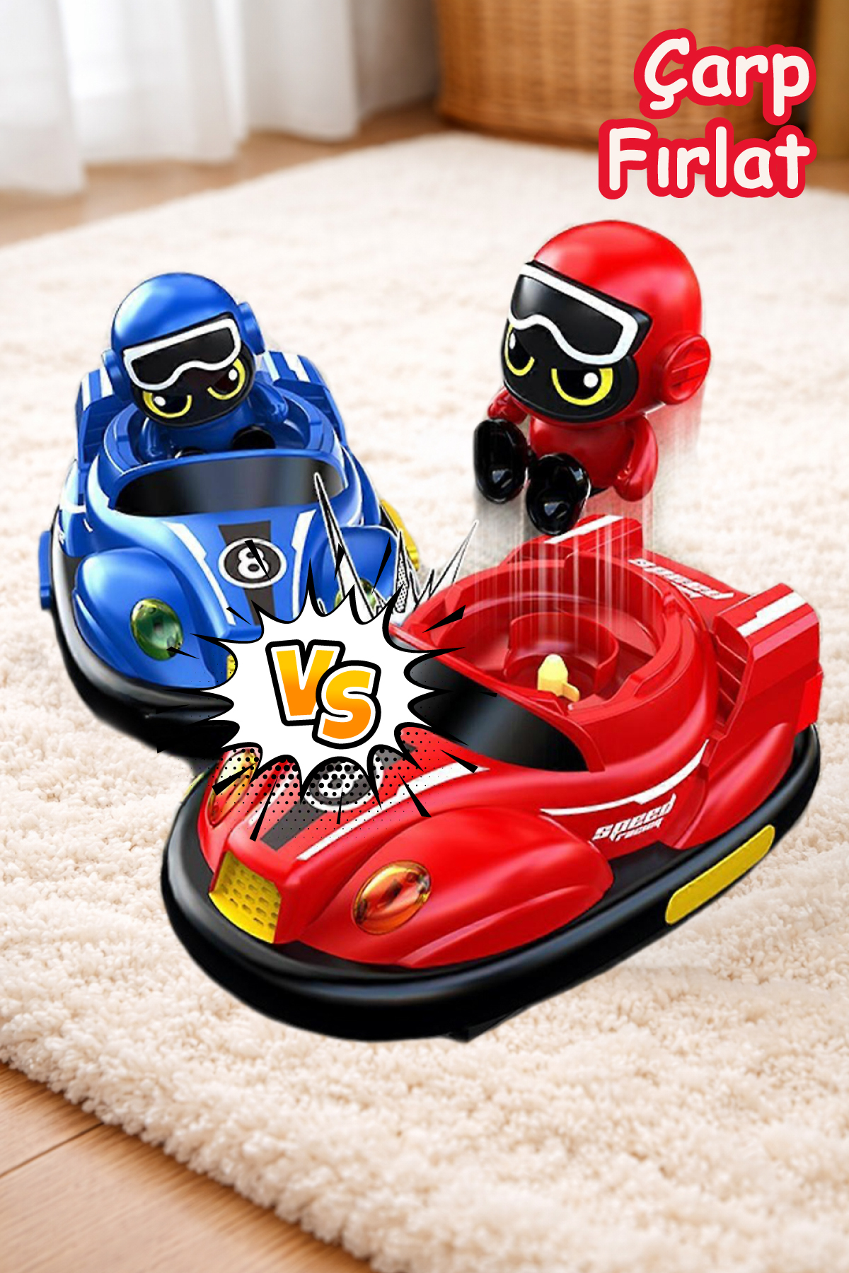 Smartfox Uzaktan Kumandalı Çarpışan Araba Seti 2’li – Işıklı Müzikli USB Şarjlı Oyuncak Araba fotoğrafı 5 (önizleme)