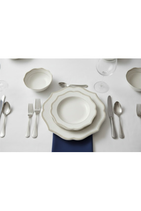 İpek Porselen 6 Kişilik Bone Güneş Form Altın Yaldızlı Hale 24 Parça Yemek Ta...