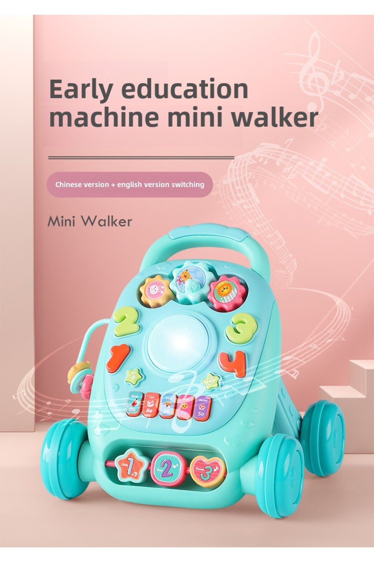 Tcherchi Çok Fonksiyonlu Erken Öğrenme Eğitici, Öğretici Müzikli Mini Bebek Yürüteç fotoğrafı 7 (önizleme)