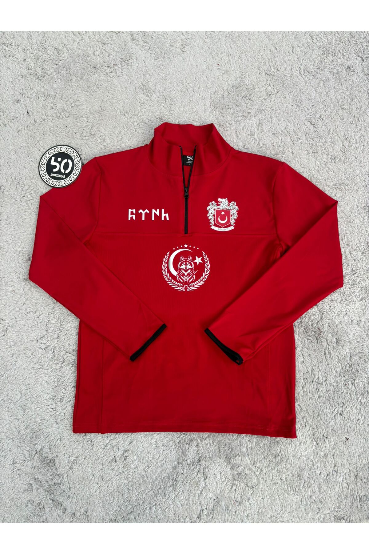Türkiye Bozkurt Baskılı Özel Tasarım Sweatshirt — قرمز TÜRKBZKRT — تصویر 3 از 7