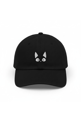 LUCEA Siyah Kedi Nakışlı Cırtcıtlı Şapka | Unisex Ayarlanabilir Baseball Cap ...