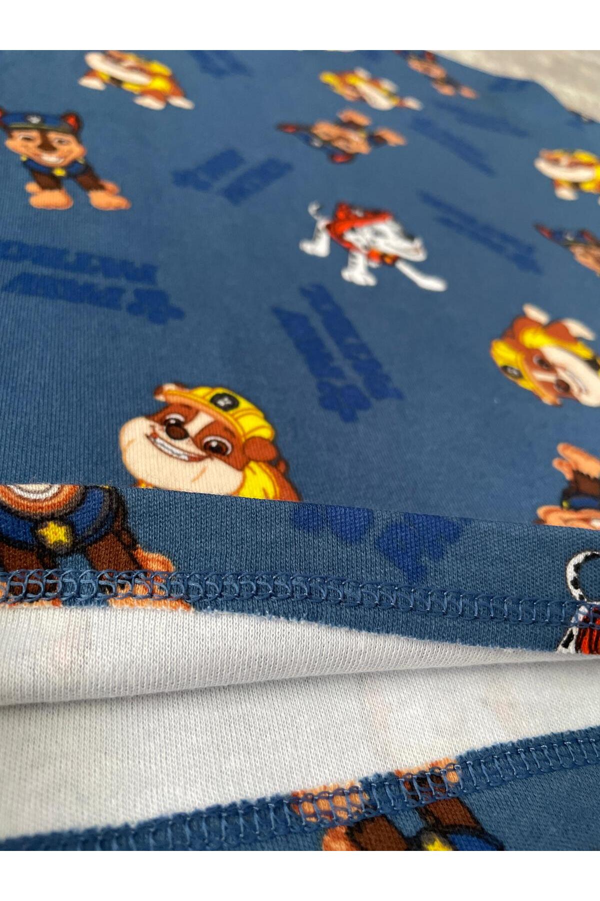 byalisdmr ERKEK ÇOCUK PİJAMA TAKIMI PAW PETROL DESEN %100 PAMUK İNTERLOK KUMAŞ BİSİKLET YAKA UZUN KOL fotoğrafı 4 (önizleme)