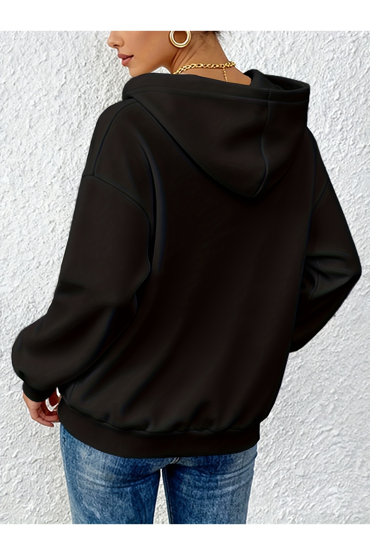 Deocept Unisex Copenhagen Denmark Baskılı Kapüşonlu Kanguru Cepli Rahat Kalıp Oversize Kesim Sweatshirt görsel 2