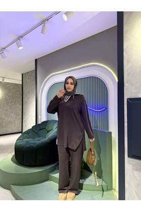 MODABERİLBUTİKK Tesettür yaka işlemeli ikili takım