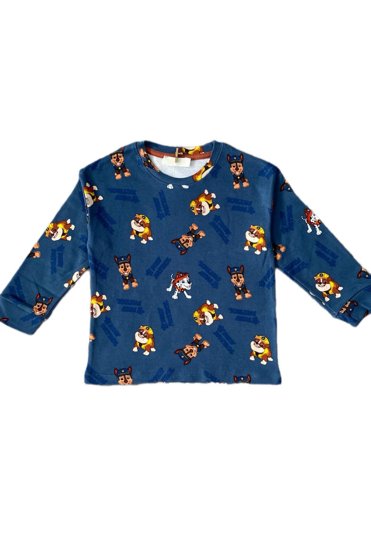 byalisdmr ERKEK ÇOCUK PİJAMA TAKIMI PAW PETROL DESEN %100 PAMUK İNTERLOK KUMAŞ BİSİKLET YAKA UZUN KOL fotoğrafı 3 (önizleme)