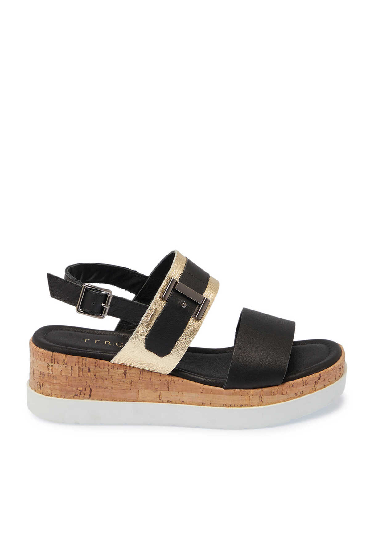 Black Genuine Leather Women's Sandals-K25Y1SN67860-A23