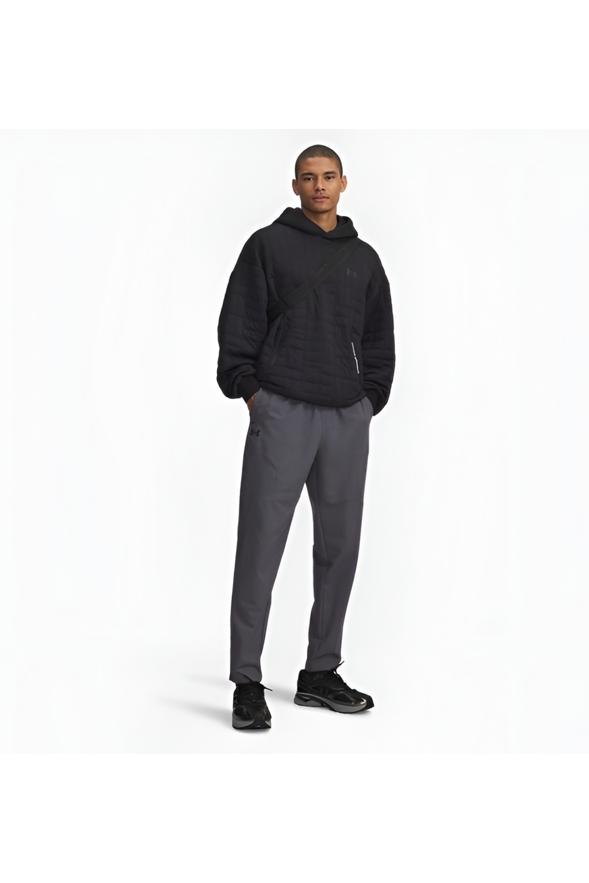 آندر آرمور شلوار مردانه یو ای آنستاپبل تیپرد مدل 6003861-025 کسل راک / مشکی