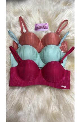 Elora LAZER KESİM GEÇİŞLİ MODEL SÜTYEN ÜÇLÜ SET ( Sütyen İz Bırakmaz )
