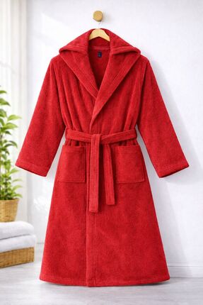 Serafina %100 PAMUK UNISEX KAPÜŞONLU BORNOZ