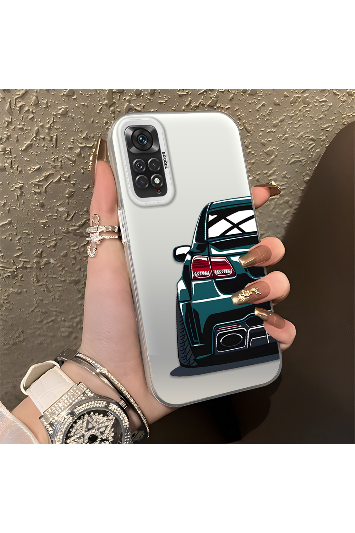 Car Patterned Anti Fall Thin Hard Case Compatible with Redmi Note 11