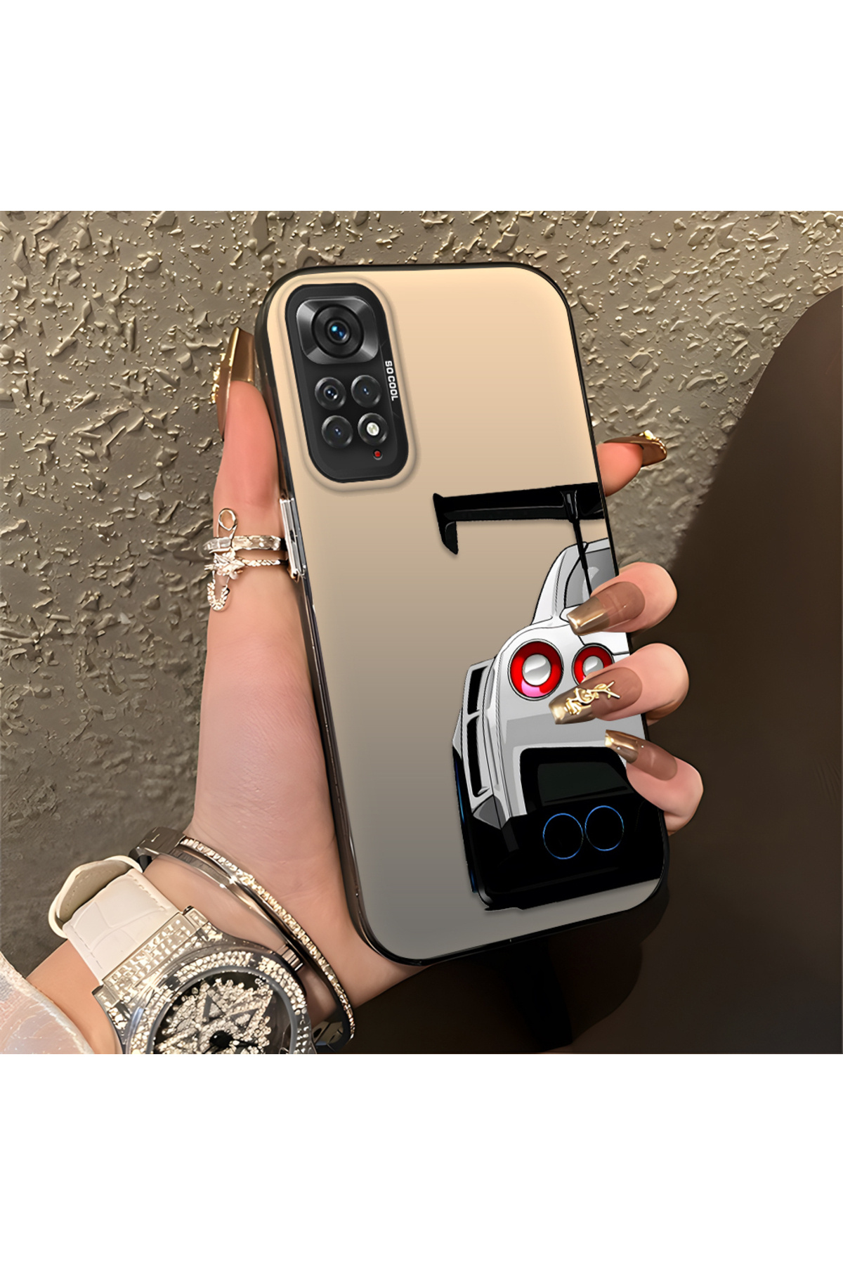 Car Patterned Anti Fall Thin Hard Case Compatible with Redmi Note 11
