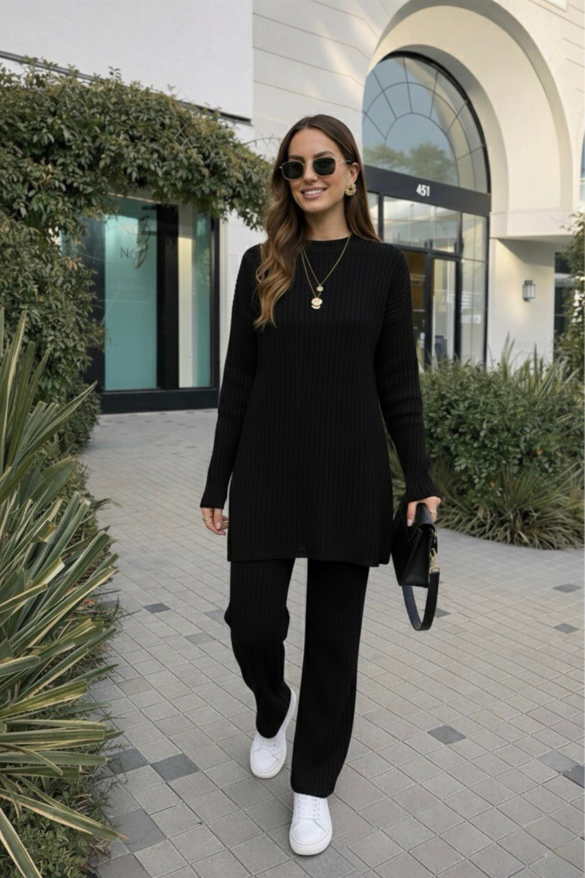 oshebu Γυναικείο Σετ ψηλός λαιμός Πλαϊνά άνοιγμα Κάτω-Άνω