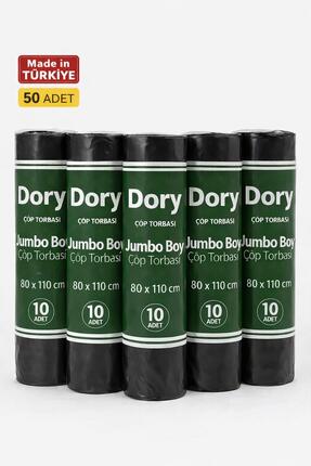 Dory Jumbo Boy Çöp Poşeti-Çöp Torbası 5 Adet 80x110 300 Gr Siyah