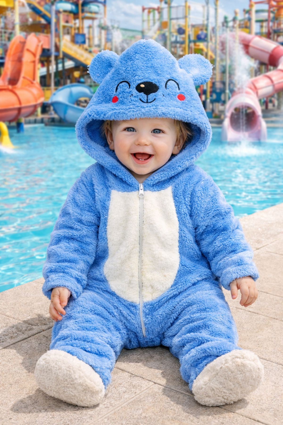 Chicsy Baby Kışlık tatlı Bebek Peluş Astronot Tulum Kapüşonlu Ayıcık Figürlü Fermuarlı, Yumuşak Dokulu Kışlık fotoğrafı 5 (önizleme)