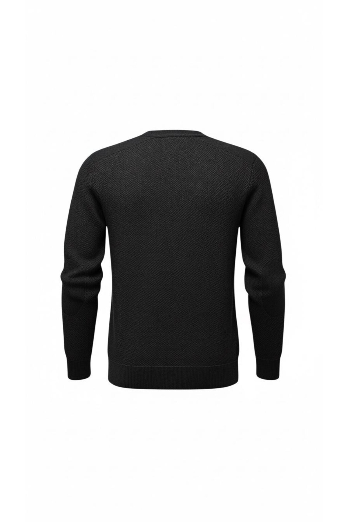 Erkek Triko Kazak – Bisiklet Yaka, Regular Fit, Dört Mevsim — مشکی PRA-13523211-264325 — تصویر 2 از 5