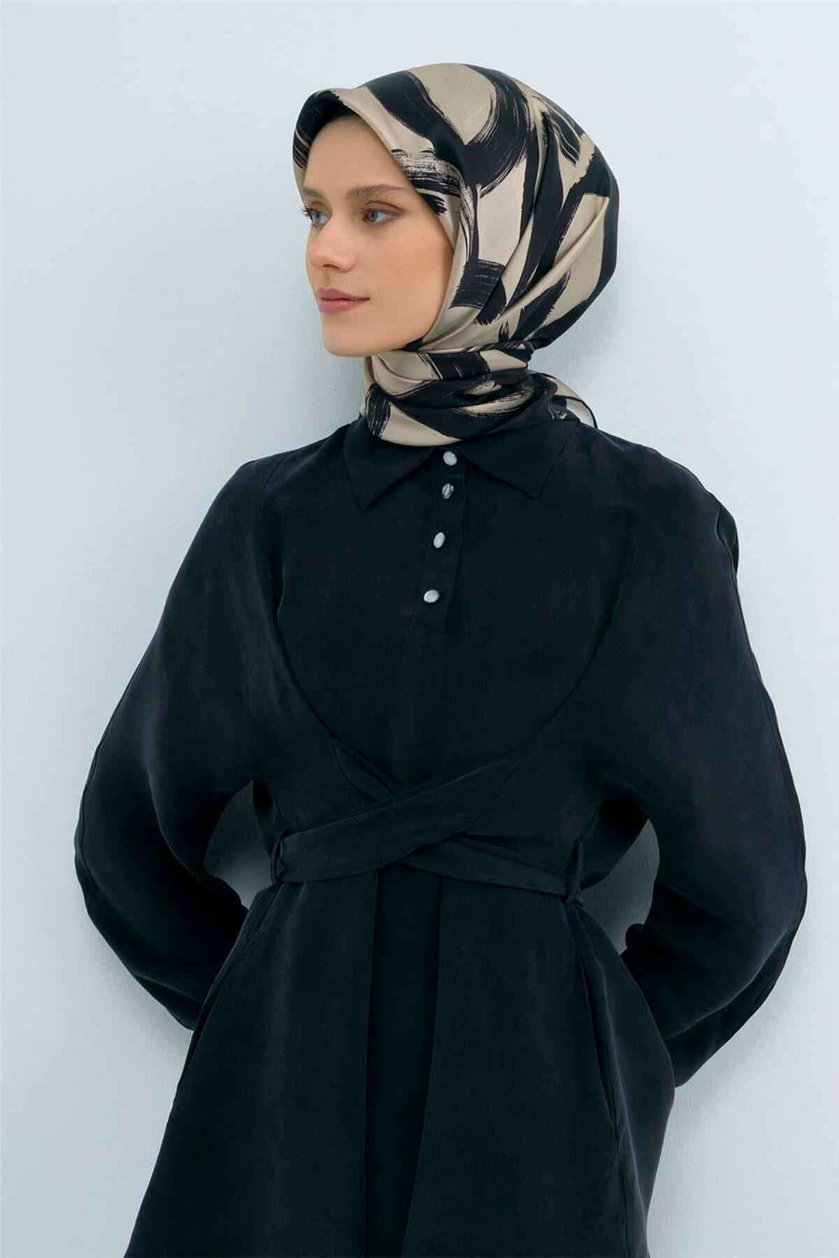 Saf İpek Twill Eşarp 9555D 05