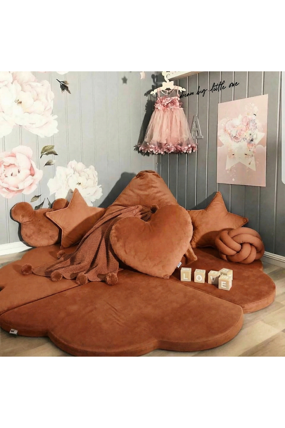 pufftable puftable montessori bulut oyun minderi,kiremit renk,oyun halısı ve matı 5 cm sünger 4 parça fotoğrafı 3 (önizleme)