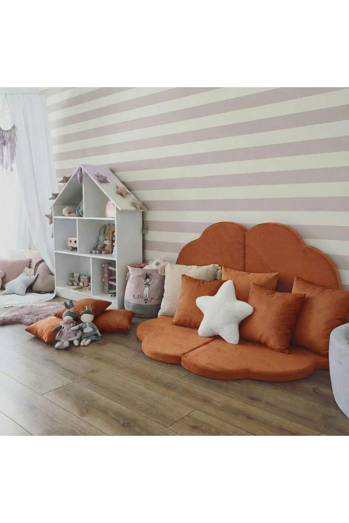pufftable puftable montessori bulut oyun minderi,kiremit renk,oyun halısı ve matı 5 cm sünger 4 parça fotoğrafı 2 (önizleme)