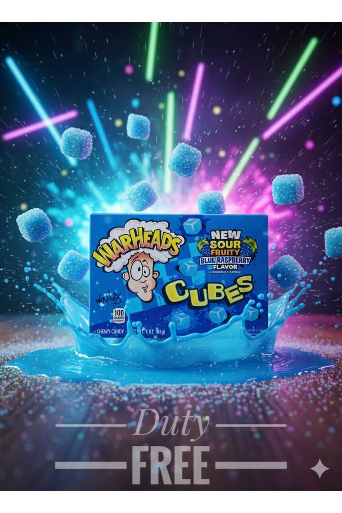 hijazigroup Buy Warheads Blue Raspberry Cubes Chewy Candy, 85g - Fiyatı ...