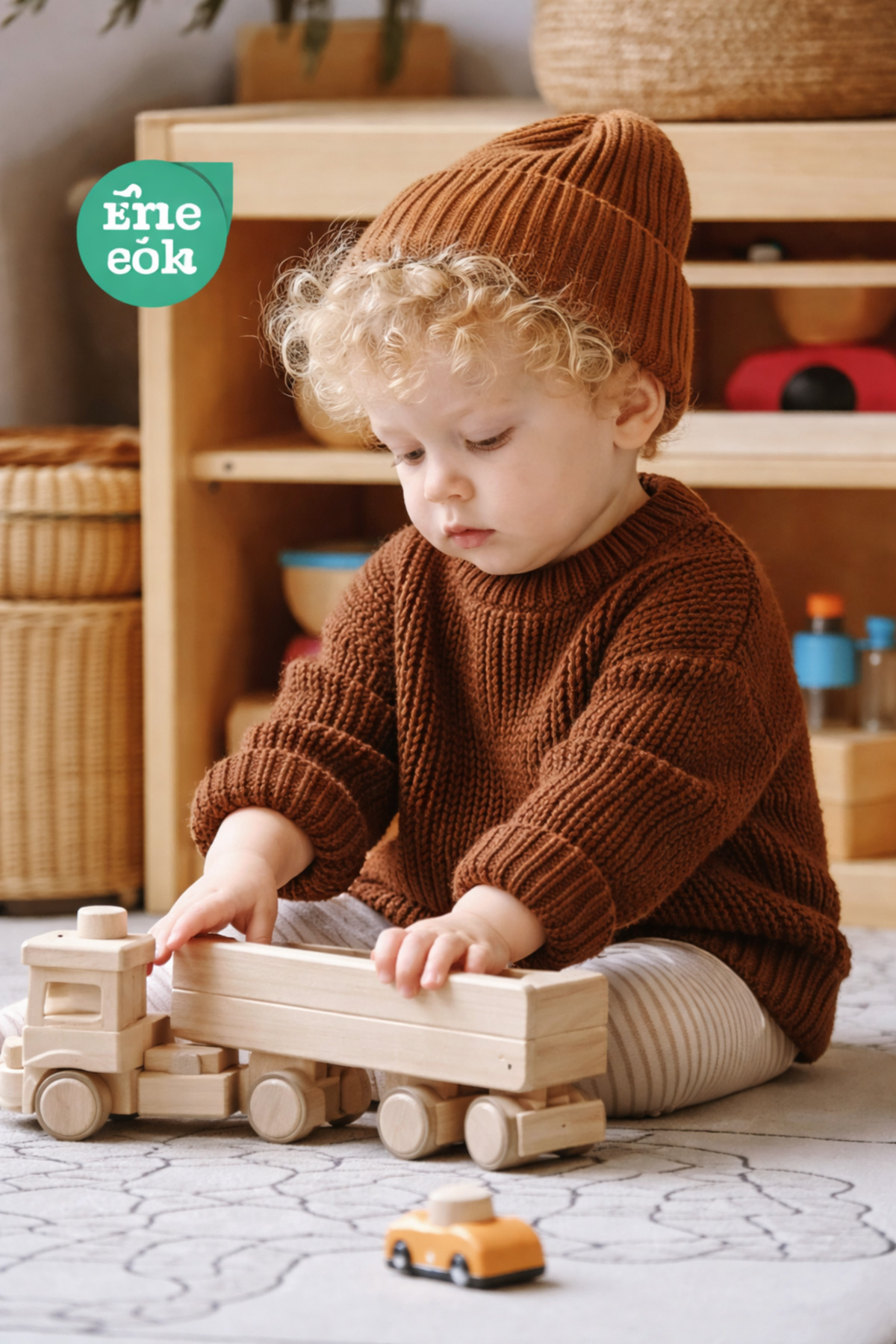 ESES BEBE Unisex Bebek-Çocuk Triko Kazak – Kahverengi (taba) Rengi, Yumuşak Dokulu, Kışlık Günlük Kullanım fotoğrafı 2 (önizleme)