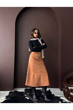 EYMER BUTİK Kadın Suet etek